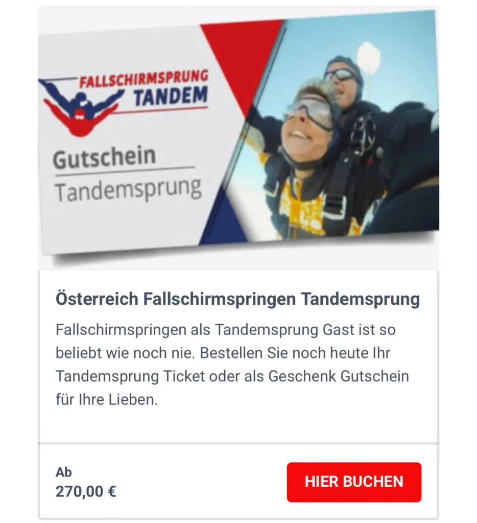 Fallschirmspringen Geschenk Gutschein Fallschirmsprung Tandemsprung Niederösterreich Fromberg Salzburg Zell am See Oberösterreich Wels Ticket Reservierung Flugplatz Freifall Geschwindigkeit Höhe